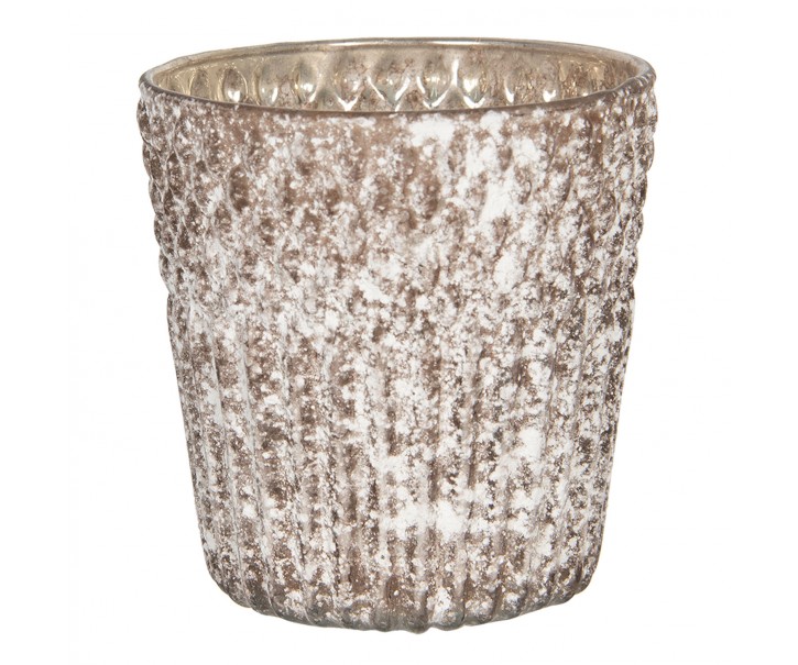Skleněný svícen na čajovou svíčku Claire - Ø 13*12 cm Clayre & Eef