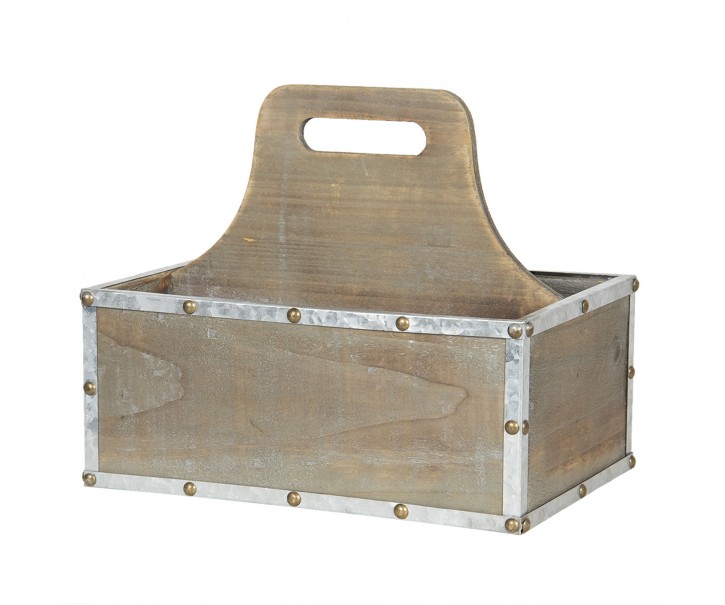 Dřevěný box s držadlem - 28*19*24 cm Clayre & Eef