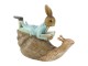 Dekorace ležící králík s knihou na šnekovi - 16*8*14 cm Clayre & Eef
