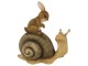 Dekorace sedící králík na šnekovi - 13*6*14 cm Clayre & Eef