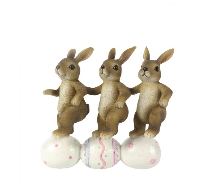 Dekorace králíků s vajíčky - 14*5*13 cm Clayre & Eef