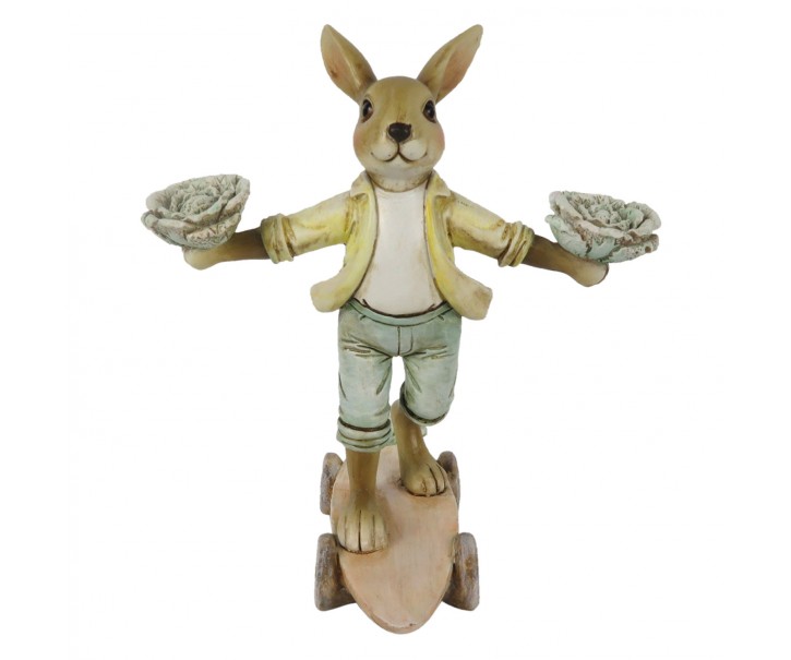 Dekorace králík na skateboardu - 14*11*16 cm Clayre & Eef