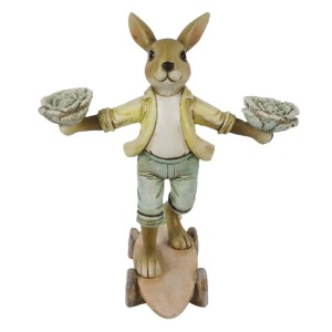 Dekorace králík na skateboardu - 14*11*16 cm
