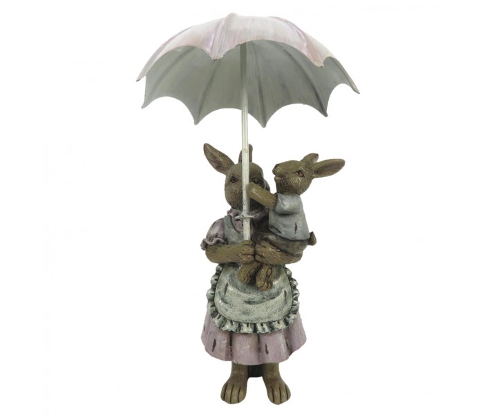 Velikonoční dekorace králíků pod deštníkem - 8*5*12 cm Clayre & Eef