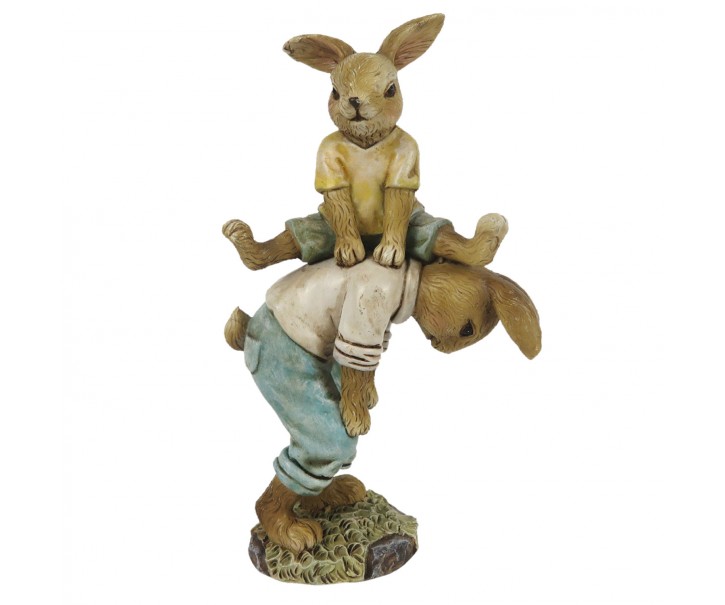Velikonoční dekorace hrajících si králíků - 9*4*15 cm Clayre & Eef