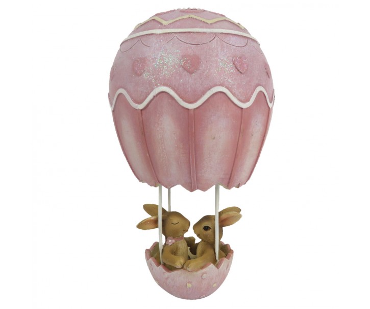 Dekorace králíčků v horkovzdušném balónu - 11*11*19 cm Clayre & Eef