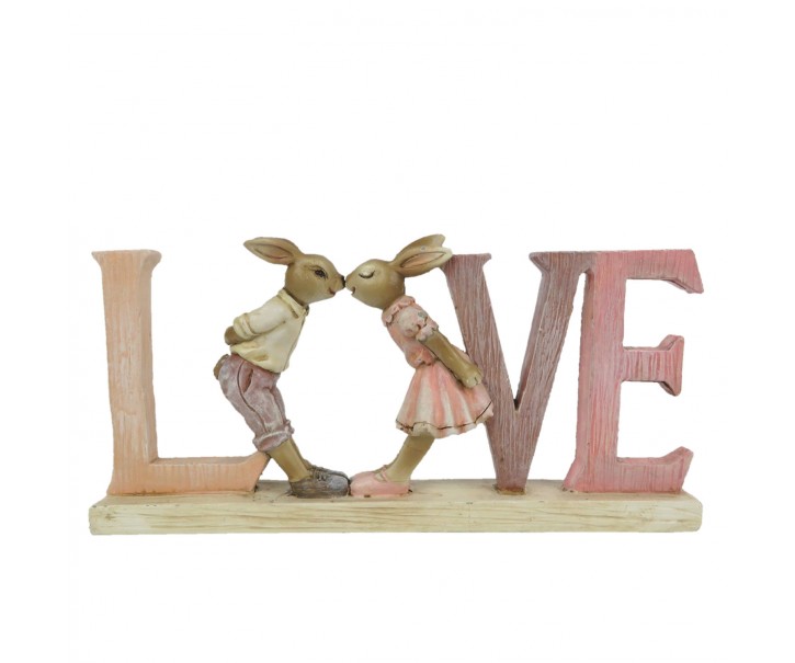 Velikonoční dekorace králíků Love - 19*3*9 cm Clayre & Eef