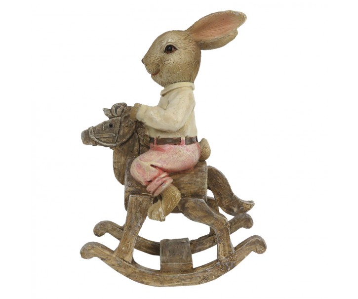 Dekorace králíka na houpacím koníkovi - 9*4*13 cm Clayre & Eef