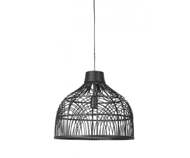 Černé ratanové závěsné světlo Pocita - Ø 48*43cm Light & Living