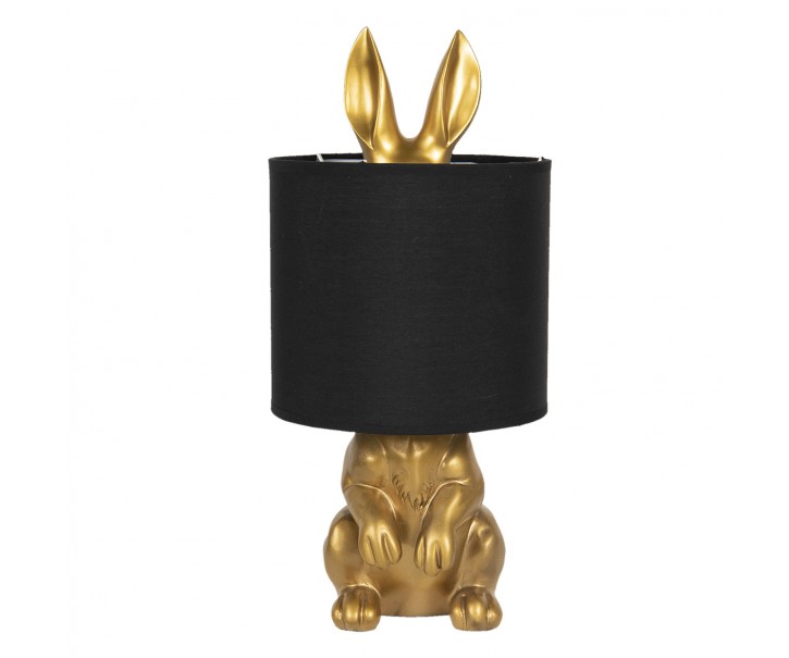 Stolní lampa v designu zlatého zajíce s textilním stínidlem – Ø 20*42 cm / E27 Clayre & Eef