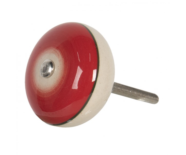 Červená kulatá úchytka ve vintage stylu Cercle – Ø 4*3 cm Clayre & Eef