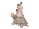 Dekorace králičí slečny na želvě - 14*8*14 cm Clayre & Eef