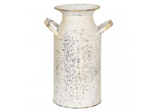 Krémová dekorační retro konvice na mléko s patinou - 15*11*23 cm