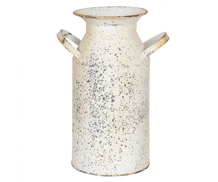 Krémová dekorační retro konvice na mléko s patinou - 15*11*23 cm Clayre & Eef