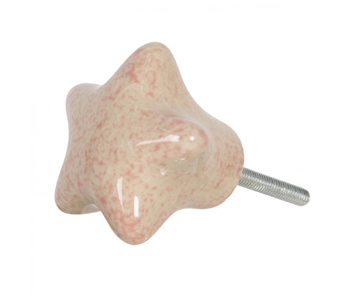 Keramická nábytková úchytka ve tvaru hvězdy - 4*3*4 cm Clayre & Eef