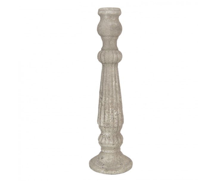 Béžový vintage cementový svícen Florent - Ø 15*52 cm Clayre & Eef