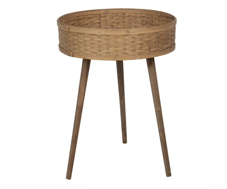 Odkládací stolek s bambusovou výplní - 46*62 cm Clayre & Eef