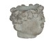 Cementový květináč ve tvaru hlavy s květinami Tete - 12*10*9 cm Clayre & Eef