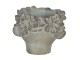 Cementový květináč ve tvaru hlavy s květinami Tete - 12*10*9 cm Clayre & Eef