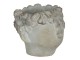 Malý kamenný květináč v designu hlavy s květinovým věncem Tete - 12*10*9 cm Clayre & Eef