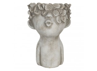 Obal na květináč v designu busty s květinami Tete - 11*11*18 cm