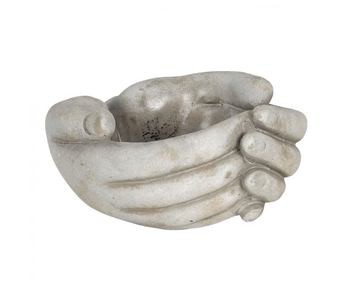 Kamenný květináč v designu sepjatých rukou Jointes - 18*16*9 cm Clayre & Eef