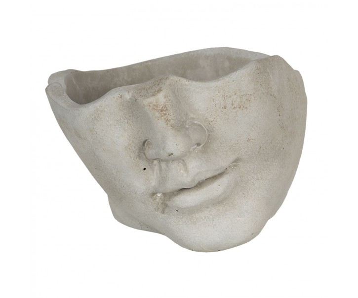 Kamenný květináč v designu nedokončené sochy hlavy - 21*19*14 cm Clayre & Eef