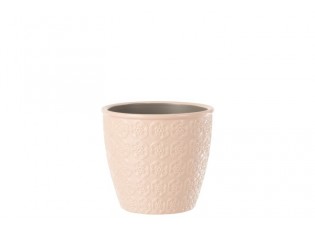 Růžový vzorovaný obal na květináč s květy Blossom S - Ø12*11 cm