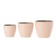 Růžový vzorovaný obal na květináč s květy Blossom S - Ø12*11 cm J-Line by Jolipa