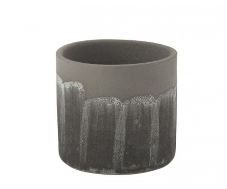 Šedý granitový obal na květináč Transition L - Ø 17*16 cm J-Line by Jolipa