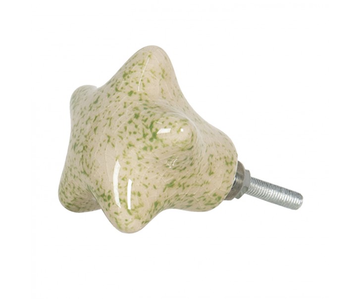 Keramická mramorovaná úchytka - 4*3*4 cm Clayre & Eef