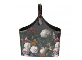Tmavě tyrkysová květovaná vintage taška Colette - 29*14*26 cm