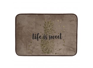 Champagne koupelnová předložka se zlatým potiskem Life is sweet - 60*40*1 cm
