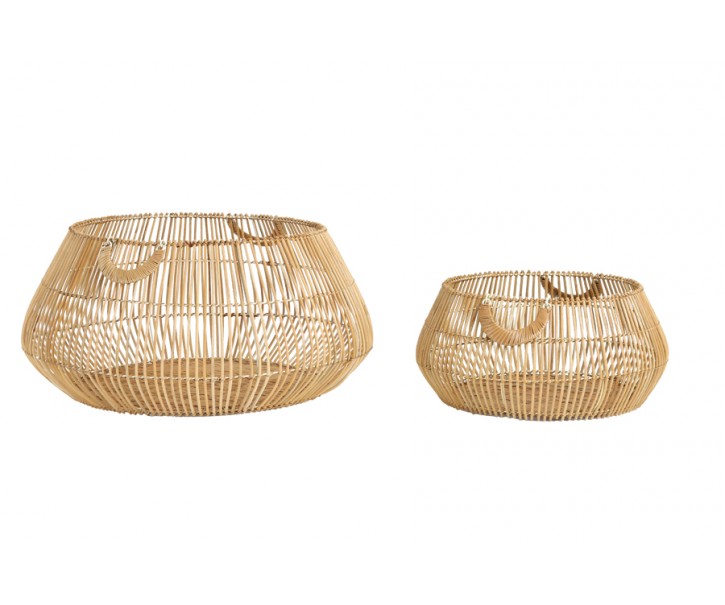 2ks přírodní ratanové koše Patan - Ø 50*22 cm / Ø 70*32 cm Light & Living