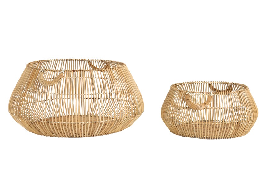 2ks přírodní ratanové koše Patan - Ø 50*22 cm / Ø 70*32 cm 