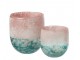 Tyrkysovo - růžový skleněný svícen Blush S - Ø11*11 cm J-Line by Jolipa