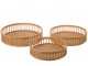 Set 3ks bambusových podnosů s držadly Bamboi - Ø 47 * 13 cm J-Line by Jolipa