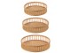 Set 3ks bambusových podnosů s držadly Bamboi - Ø 47 * 13 cm J-Line by Jolipa