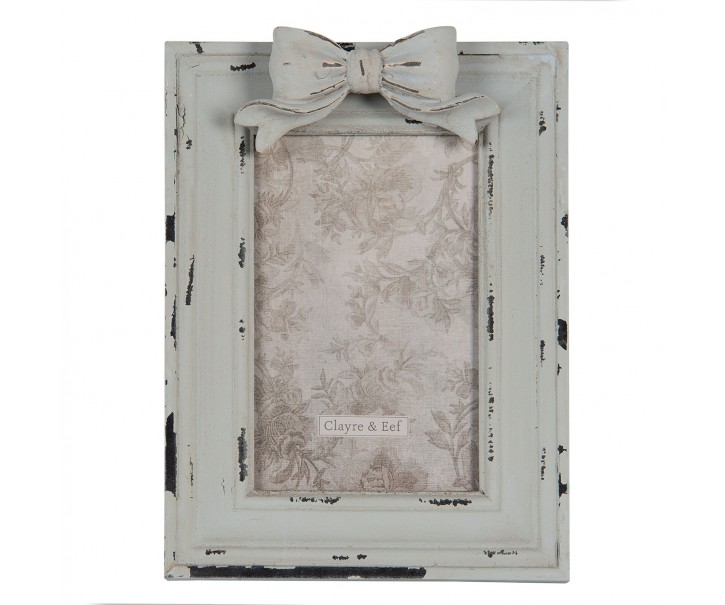 Velký vintage fotorámeček s mašlí - 16*3*21 cm / 10*15 cm Clayre & Eef