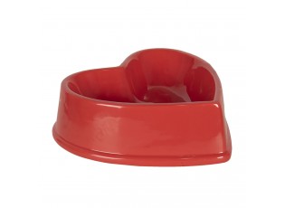 Červená miska pro zvířata ve tvaru srdce - 19*19*6 cm