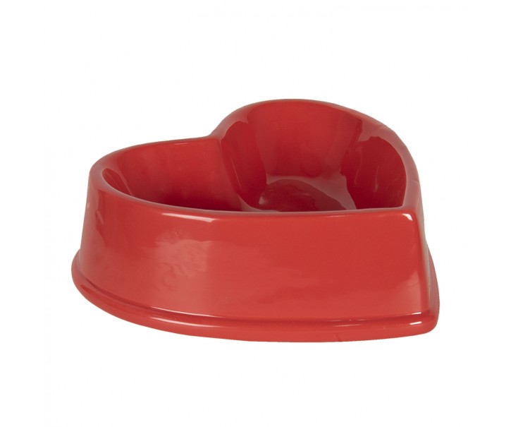 Červená miska pro zvířata ve tvaru srdce - 19*19*6 cm Clayre & Eef