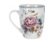 Velký porcelánový hrnek s motivem květin a ptáčka Pivoine - 12*8*10 cm / 0,36 l Clayre & Eef