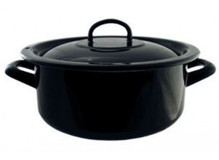 Černý smaltovaný kastrol s poklicí Blacck - Ø20cm - 2,8L