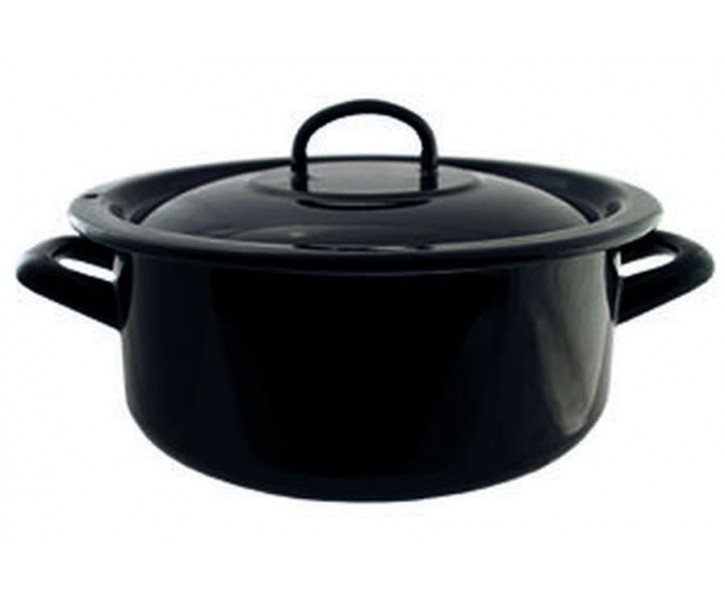 Černý smaltovaný rendlík kastrol s poklicí Blacck - Ø20cm - 2,8L M&uuml;nder Email
