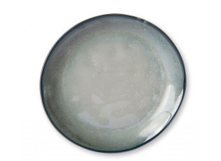 Tyrkysovo šedý ručně tvarovaný dezertní talíř Home Chef - 20*19*2,3cm 