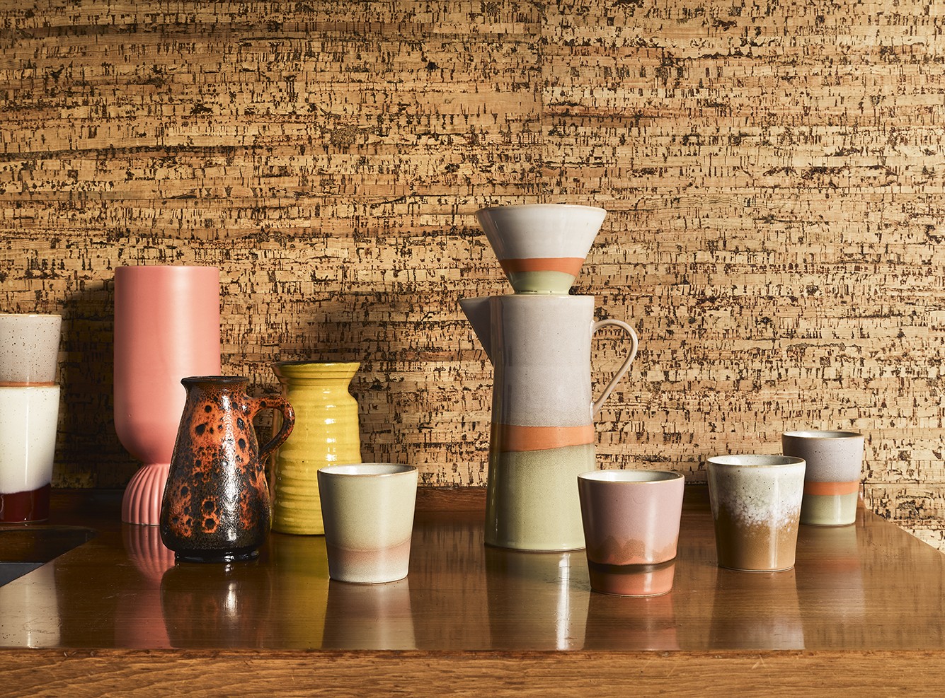 Barevný retro hrnek na kávu Mars - Ø 7,5*8cm / 180ml HKLIVING Barevný retro hrnek na kávu Mars - Ø 7,5*8cm / 180ml HKLIVING
