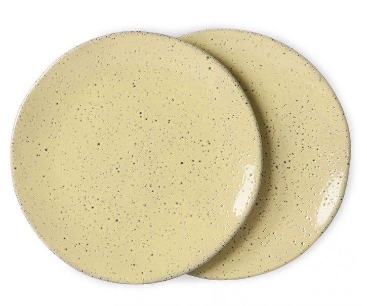 2ks žlutý dezertní talíř Gradient Ceramics - Ø 22,5*1,5cm HKLIVING