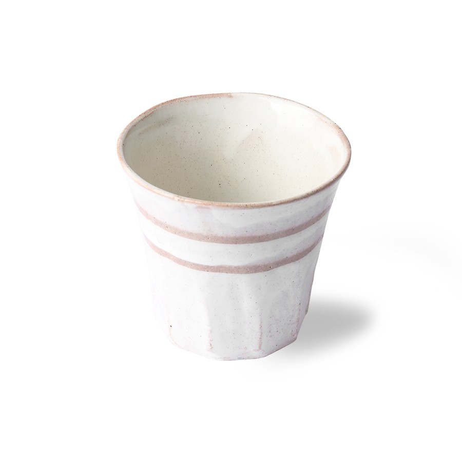 Bílo terakotový hrnek Bold & Basic - Ø 9*8cm - 250ml HKLIVING Bílo terakotový hrnek Bold & Basic - Ø 9*8cm - 250ml HKLIVING