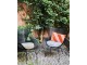 Modrý lněný kulatý podsedák Ice Blue - Ø 60 *5cm HKLIVING