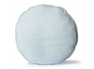 Modrý lněný kulatý podsedák Ice Blue - Ø 60 *5cm